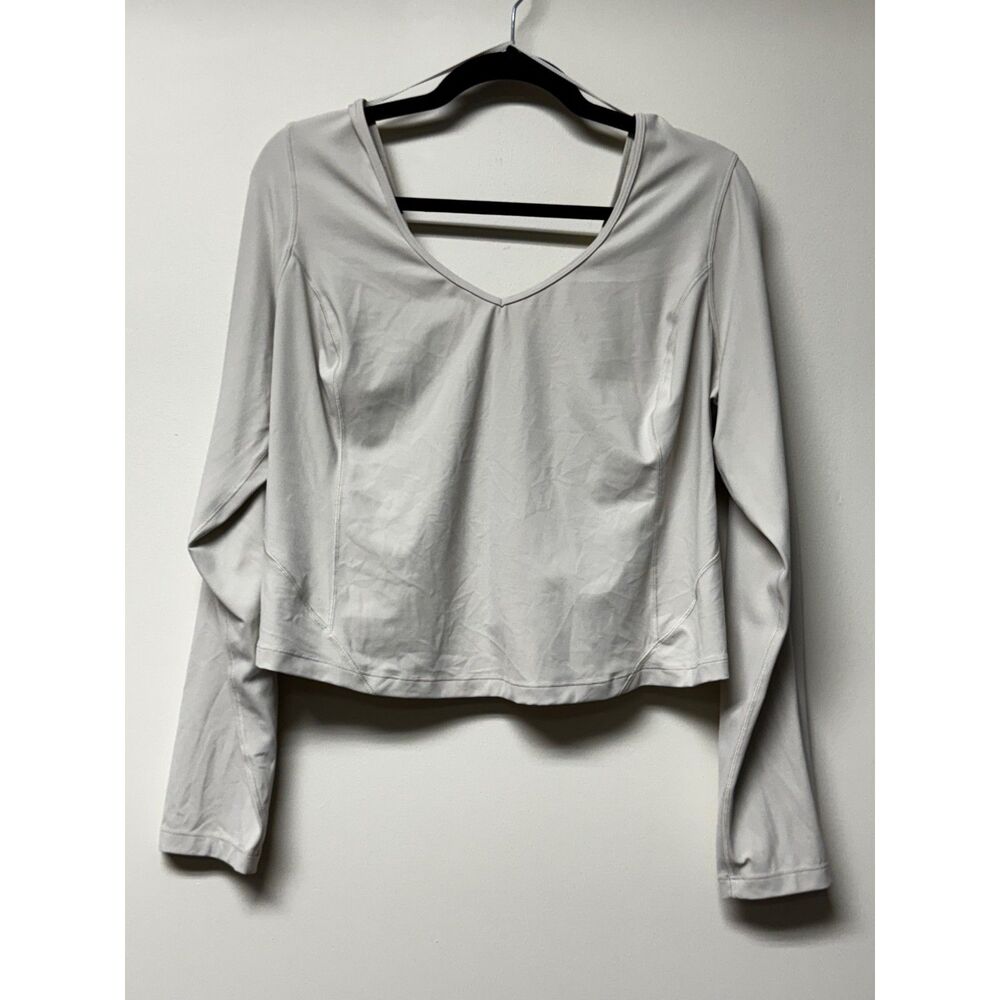 LULULEMON Align Long Sleeve Cropped Shirt, Natural Ivory, Sz L/XL